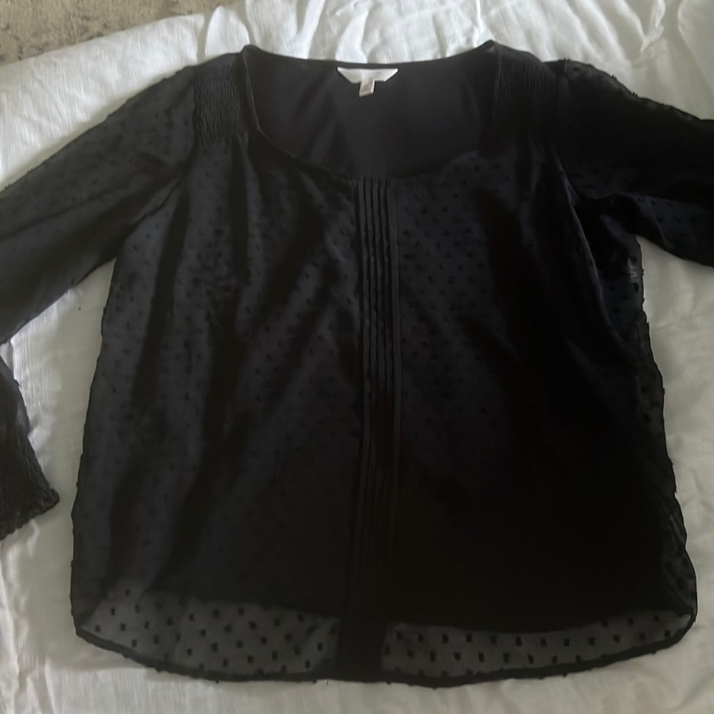 Lauren Conrad brand Navy Blue double lined long sleeve shirt